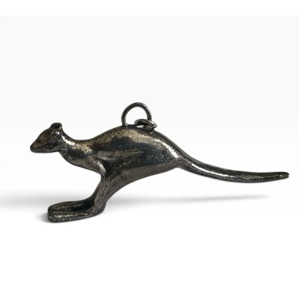 Vintage 925 Sterling Silver Kangaroo Pendant Australian Wildlife Charm 4.37g